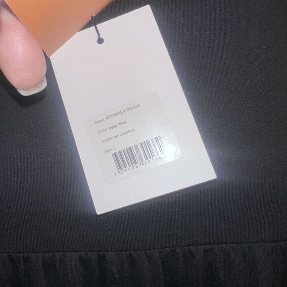 NWT RODEBJER Black GENUA TANK DRESS Drop Waist Pleated Skirt Size Large NEW - Picture 7 of 16